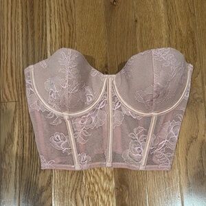 Elegant Lace fleur du mal Bustier in Pink